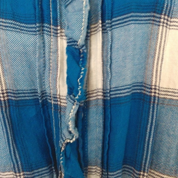 AEO plaid ruffled front shirt with waist tie - Picture 2 of 7